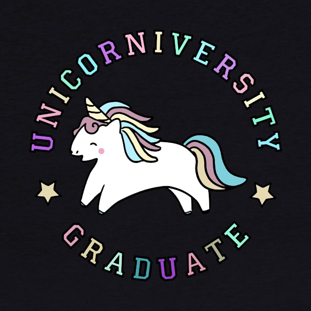 Unicorniversity Graduate Unisexunicorn Tee Funny Cute Unicorn Gift Kawaii Unicorn Horse by huepham613